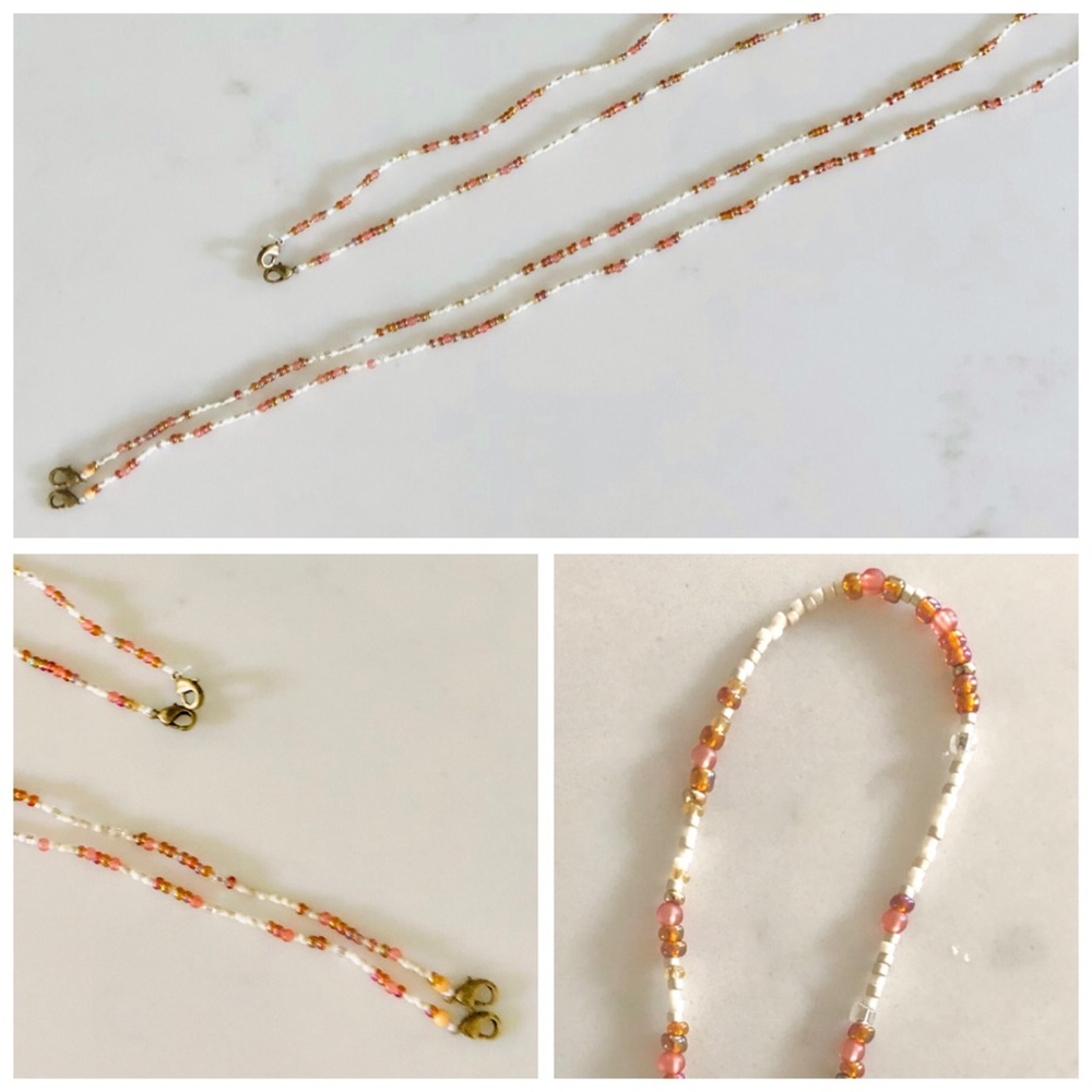 Hand Beaded Delicate Face Mask Chain Bead Necklace - Picture 12 of 13